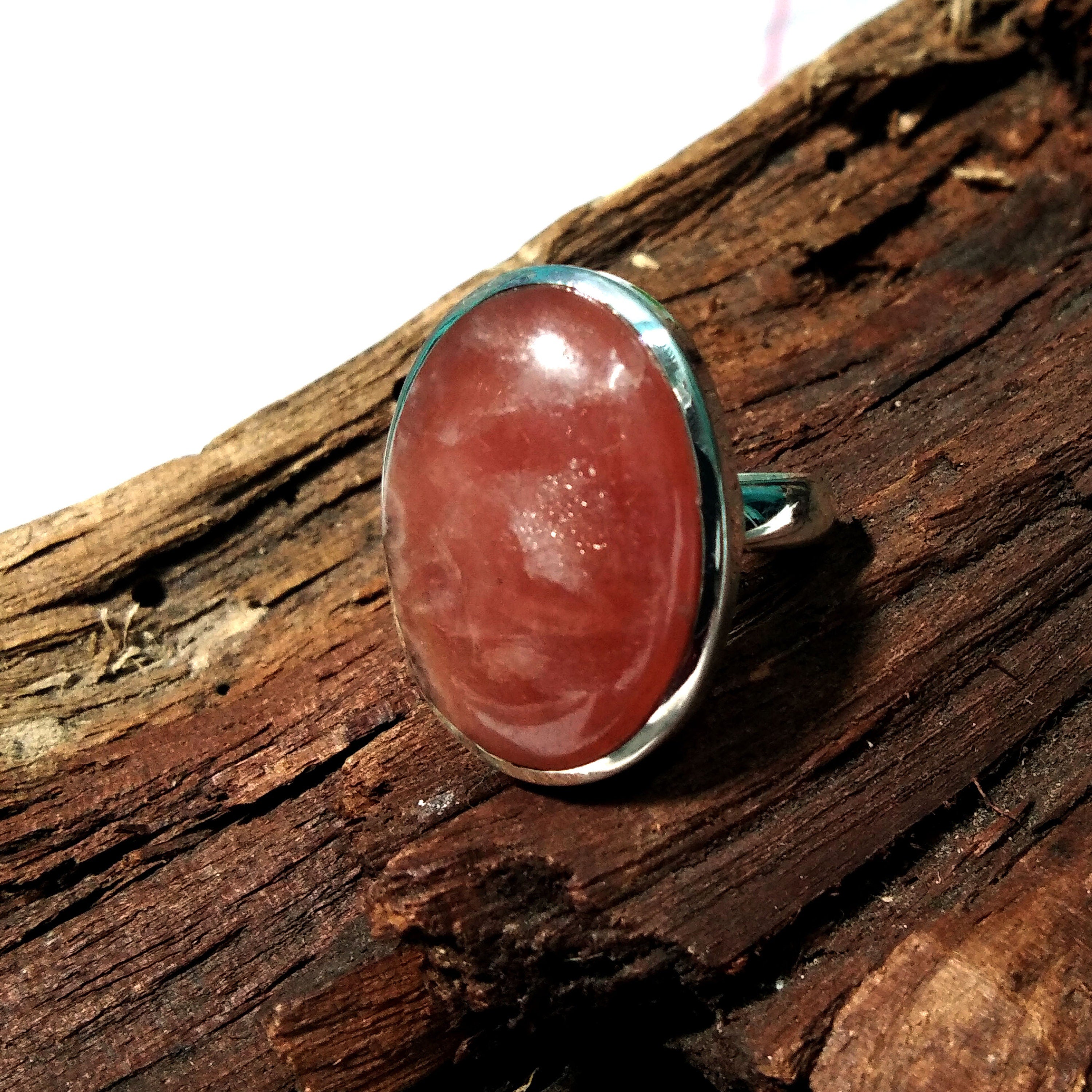 Rhodochrosite Rings ! Good Making Nice Design Rhodochrosite Cabochon Ring, 925 Sterling Silver With Natural Gemstone Ring, For Girls & Women